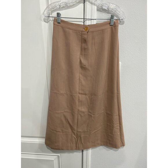 Vintage Selby Bonfields Birmingham Suit Set Tan Blazer Skirt Virgin Wool - Picture 8 of 13